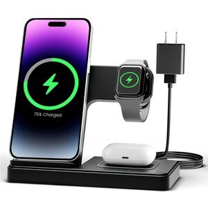 Wireless Charging Station for Phone, Watch, and Earbuds